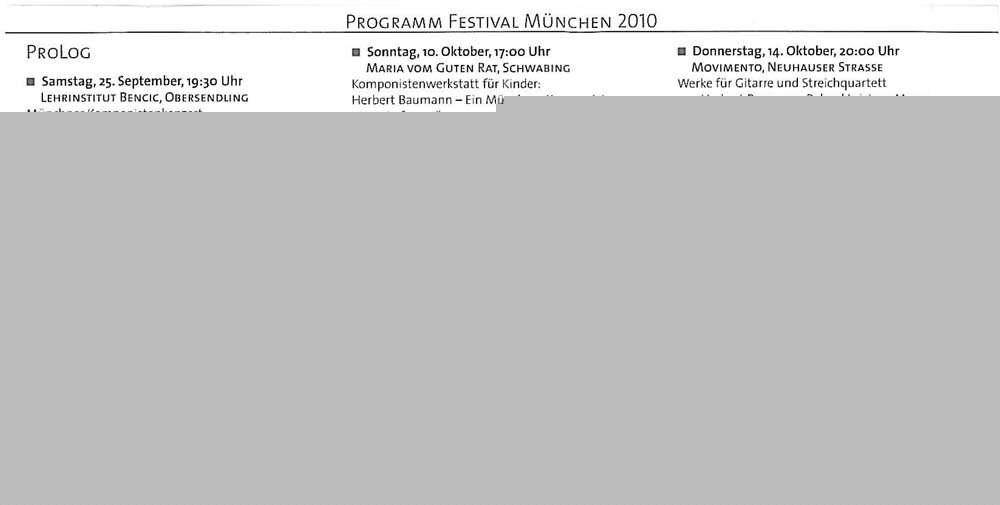 PROGRAMM FESTIVAL M�NCHEN 2010